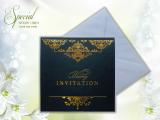 Green Foiled Square wedding card with White Envelope
