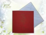 Red Square Wedding Card with White Envelope