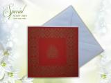 Red Muslim Square wedding card with White Envelope